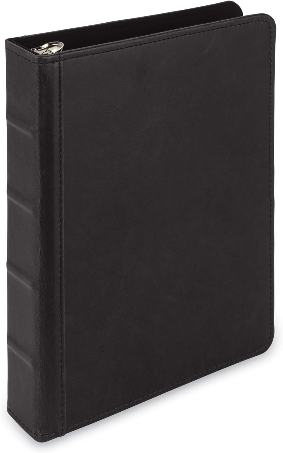 Samsill Vintage Leather Mini 3 Ring Binder 1 Inch Round Ring (Holds 200 Sheets), 5.5 x 8.5 Inch Documents, Professional Organizer, Planner, Notebook, Black