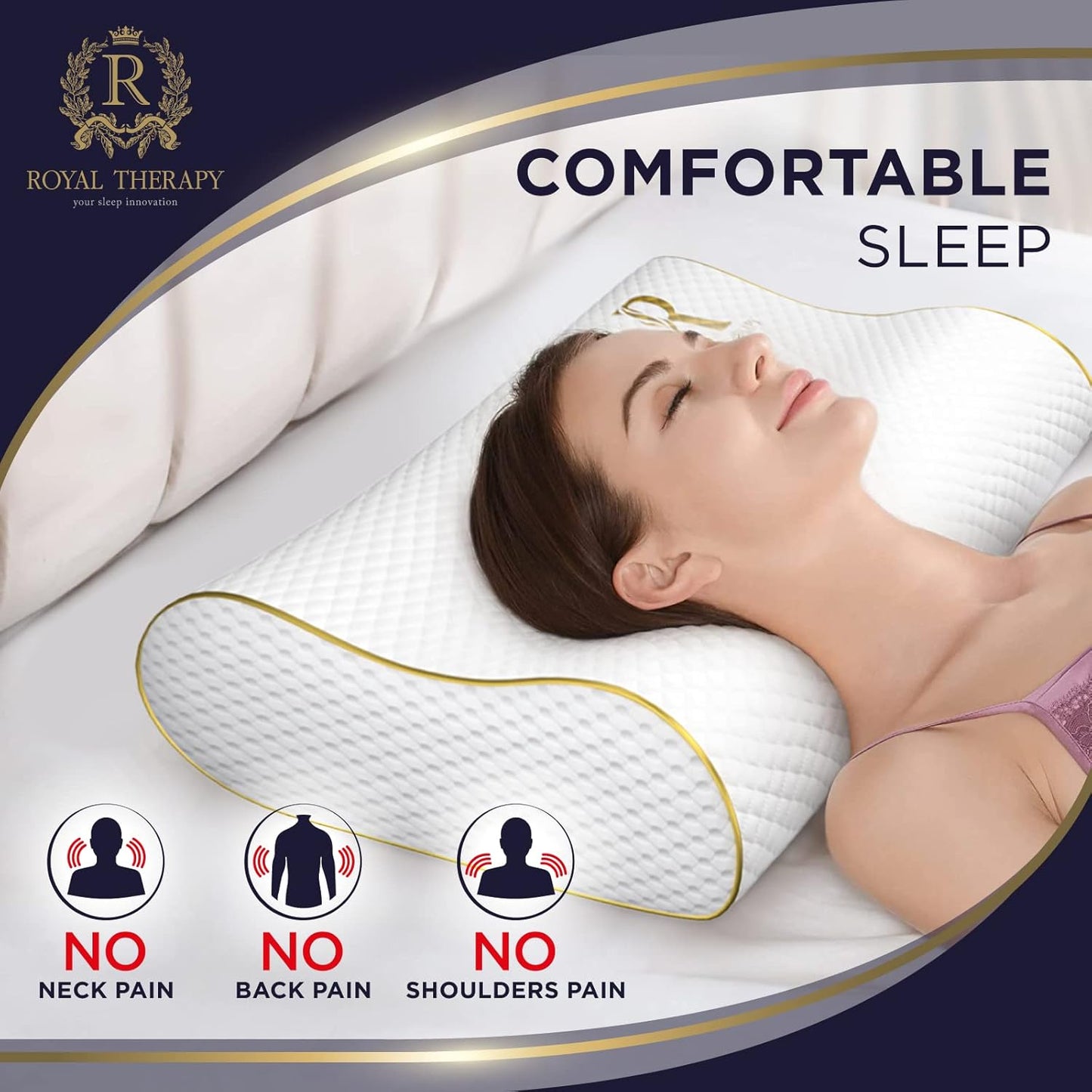 Cervical Memory Foam Pillow – 4-Layer Adjustable King Size Contour Design for Side Sleepers, Neck Support & Pain Relief, Orthopedic, CertiPUR-US Certified
