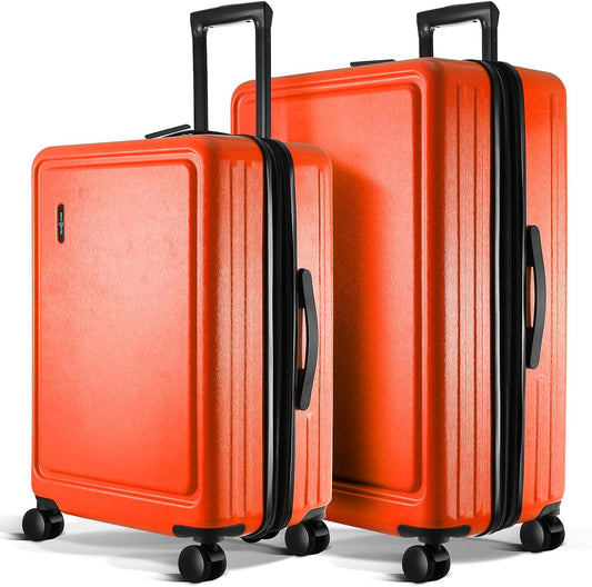 Luggage Sets 3 Piece, 22 Inch Carry on Luggage and 24 Inch Suitcases with Wheels Spinner, Durable Hard Shell Suitcase Set, Expandable Travel Suitcase, Orange