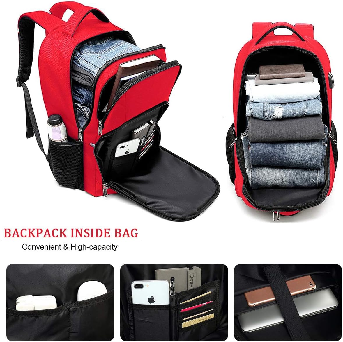 Laptop Backpack for Men, Large Anti-Theft Business Travel Backpack with USB Charging Port, Water Resistant College School Computer Bag for Men/Women for 17 Inch Laptop and Notebook