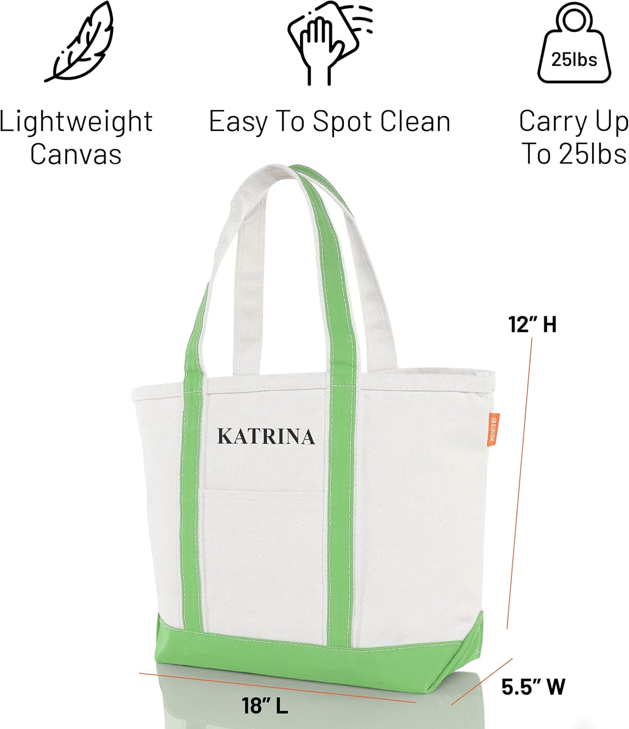 CB STATION Medium Classic Canvas Tote Bag for Women, Top Zipper Closure, Outer Pocket, Daily Essentials, Groceries, Traveling