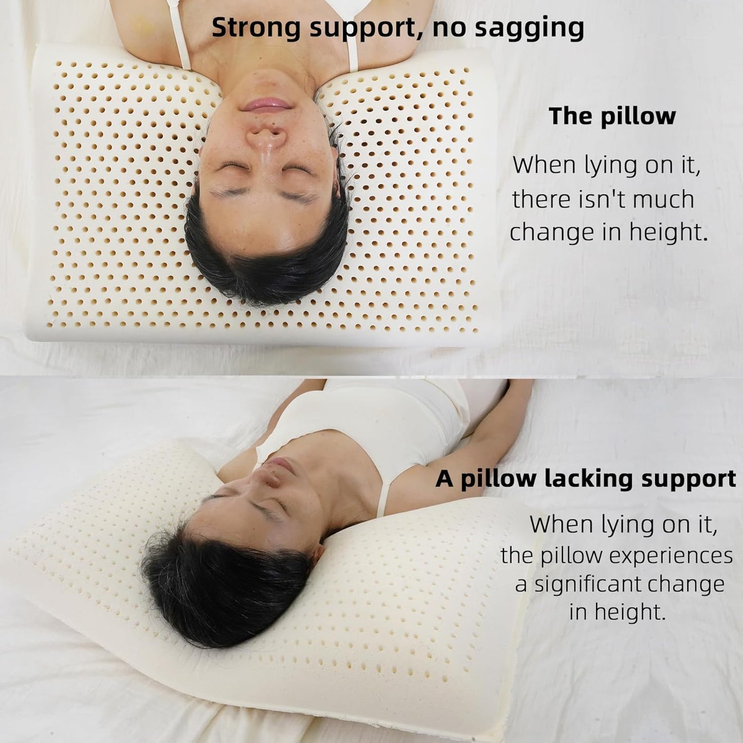 Natural Latex Pillows for Adults, Thick Cervical Neck Contour Sleeping Pillow for Side Back Sleeper, Ergonomic Orthopedic Pillow for Neck Shoulder Pain Relief(Thick-4.7/5.5inches)