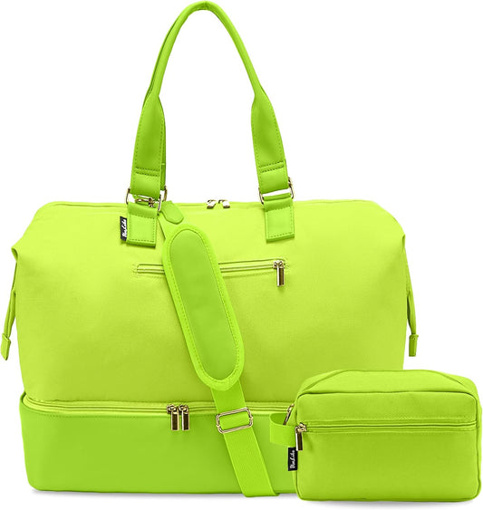 Weekender Bags for Women, Large Travel Duffel Bag with Shoes Compartment, Carry On Overnight Tote Bags with Toiletry Bag