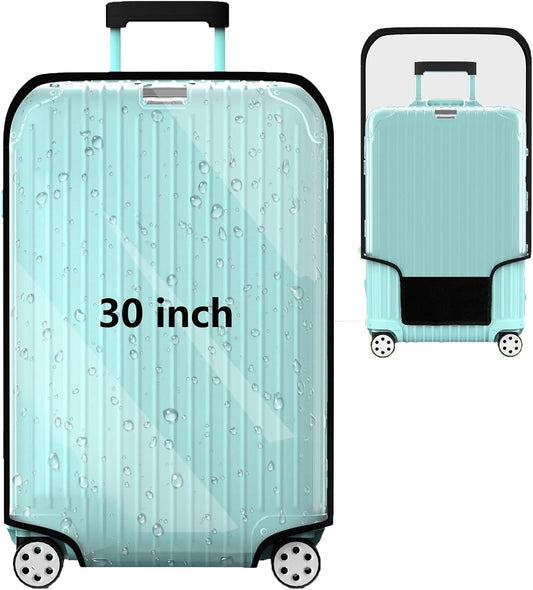 Suitcase Covers For Luggage, 30 Inch Clear PVC Luggage Covers Protector Full Thicken Transparent Waterproof Suitcase Sleeve With Large Velcro for 30" Wheeled Suitcases