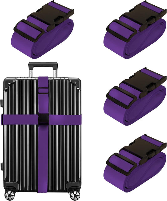 Luggage Straps for Suitcases TSA Approved Travel Belt 4 Pack by Chelmon