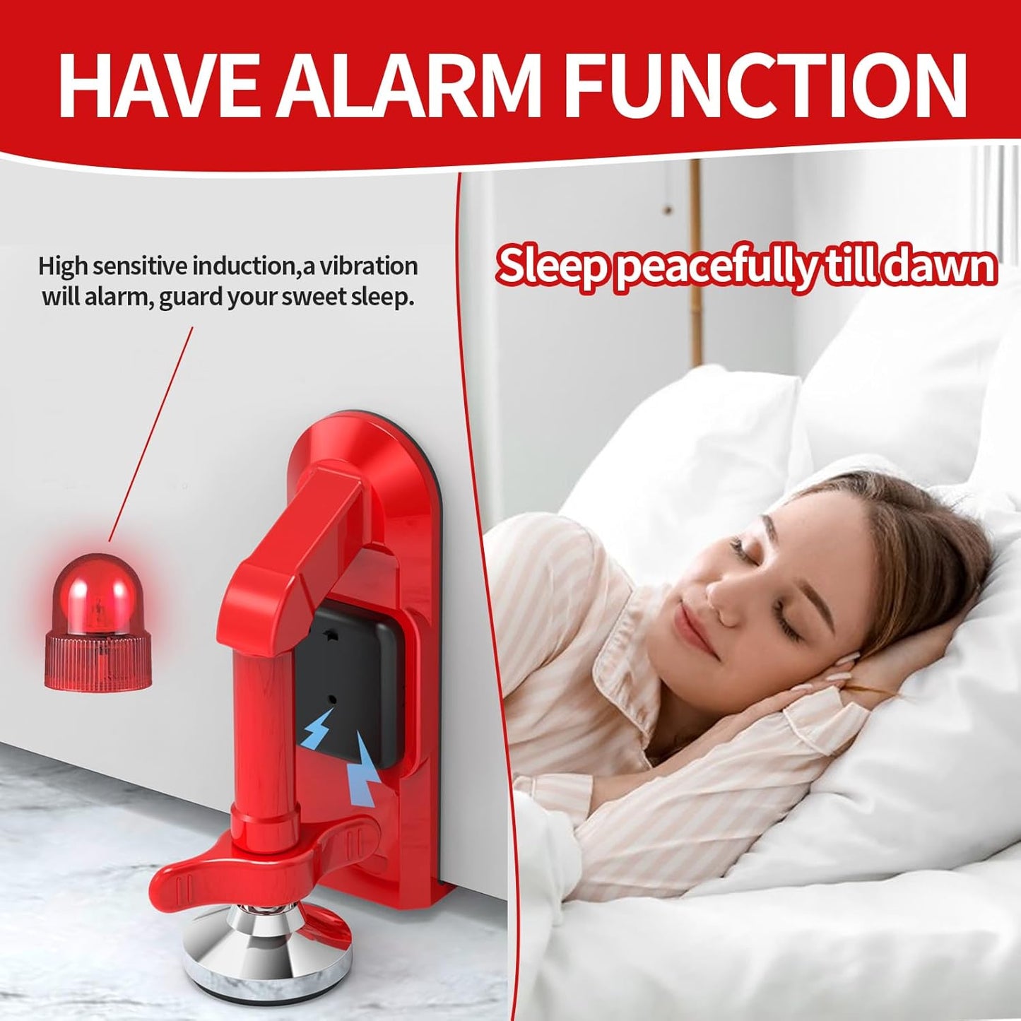 Portable Alarm Door Stopper, Security Travel Anti-Theft Blocker for Hotel Room Apartment Safety, Bottom of Floor Stoppers