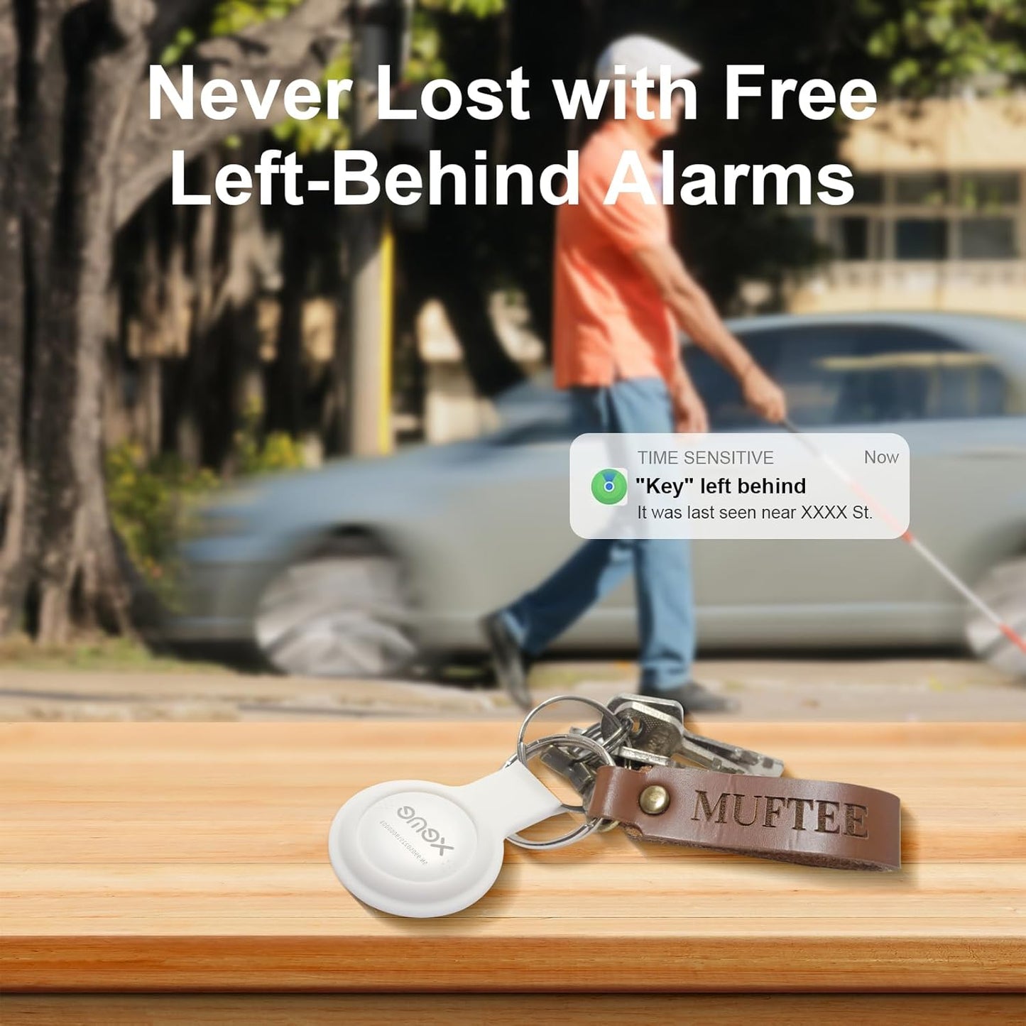 Key Finder, Bluetooth Tracker Locator Pairs with Apple Find My (iOS only), Item Locator Smart Tracker Tag for Keys/Luggage/Wallet, etc. (WHITE-2PCS)