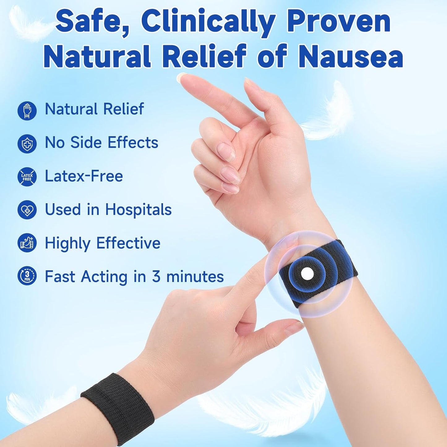 LYJEE Motion Sickness Bracelets, Sea Sickness Wristbands for Adults and Kids, Nausea Relief Wristbands for Pregnant Women