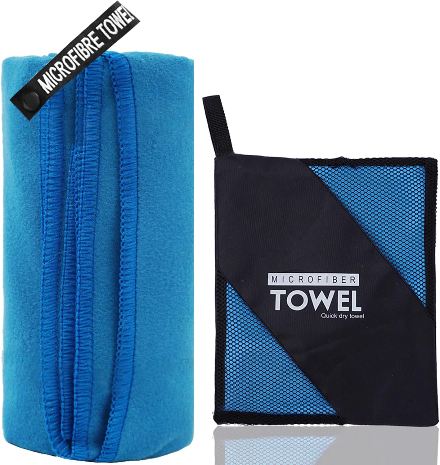 Microfiber Travel Towel, Soft Lightweight Quick Dry Towel, Super Absorbent Compact Travel & Sports & Beach Towels for Camping, Backpack, Gym, Swimming, Yoga, Hiking (S:16"×32" -Blue)