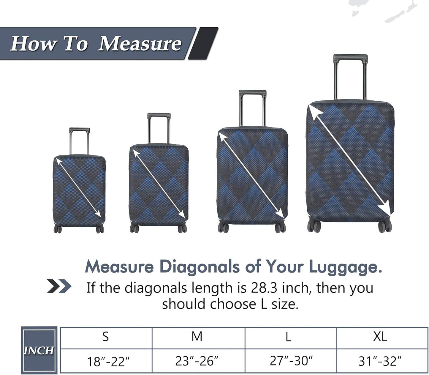 HYPER VENTURE Washable Luggage Cover - Fashion Suitcase Protector Fits 23-26 Inch Luggage (Blue Cube, M)
