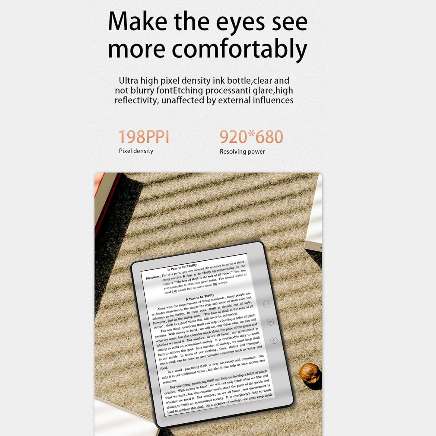 eReader 5.76 Inch Touchscreen ComfortLight, 16GB of Storage, Dark Mode Option Audiobooks Eye Friendly E Reader