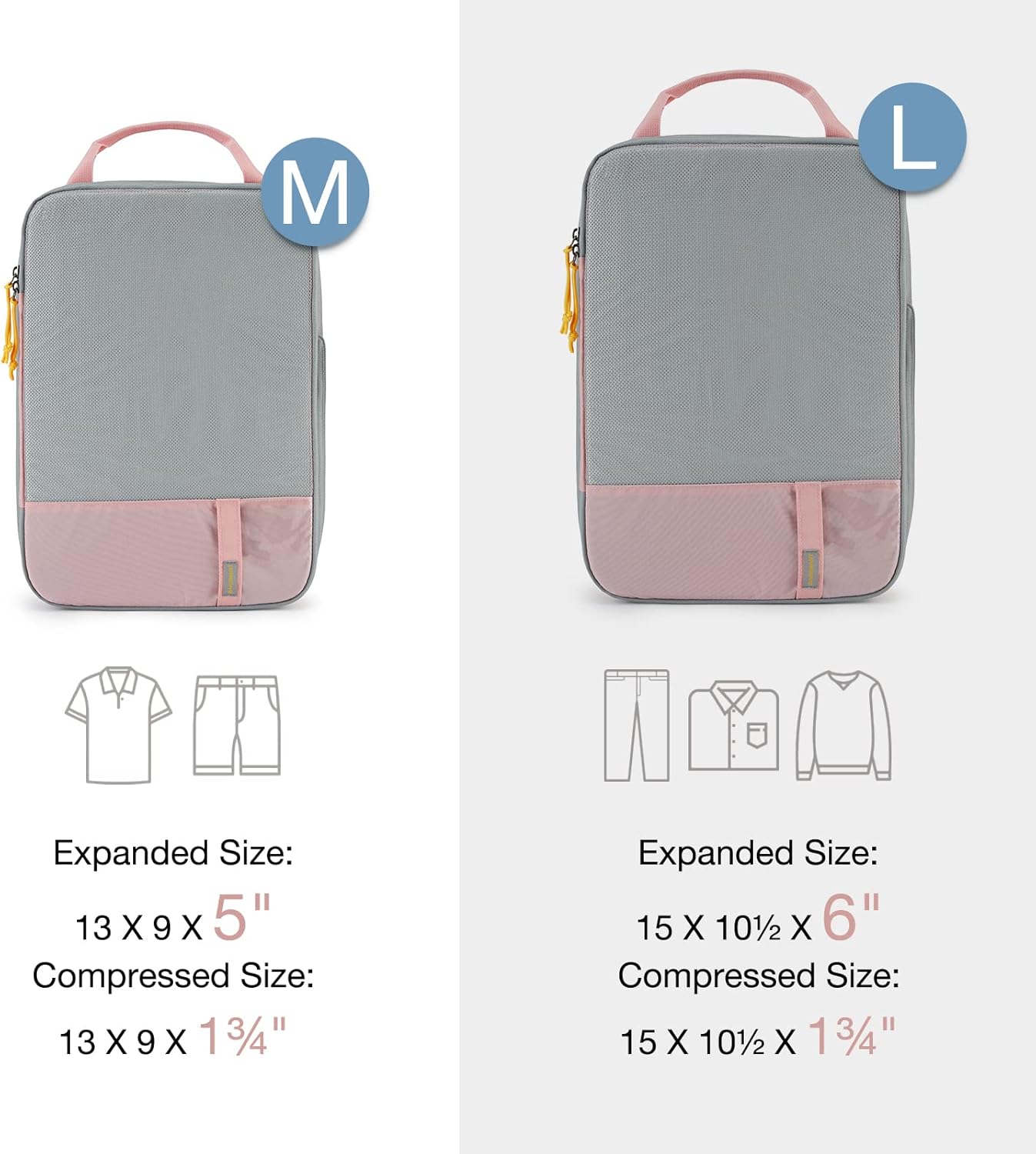 BAGSMART 6 Set /4 Set/2 Set Compression Packing Cubes for Travel, Lightweight Luggage Organizer Bags, Durable Space Saver Bags Travel Essentials