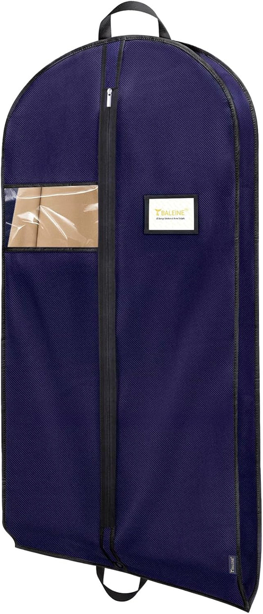 BALEINE 1PK Heavy Duty Garment Bag with Shoe Storage Travel Bag for Dresses, Suit, Coats Travel Essential (54", Blue)