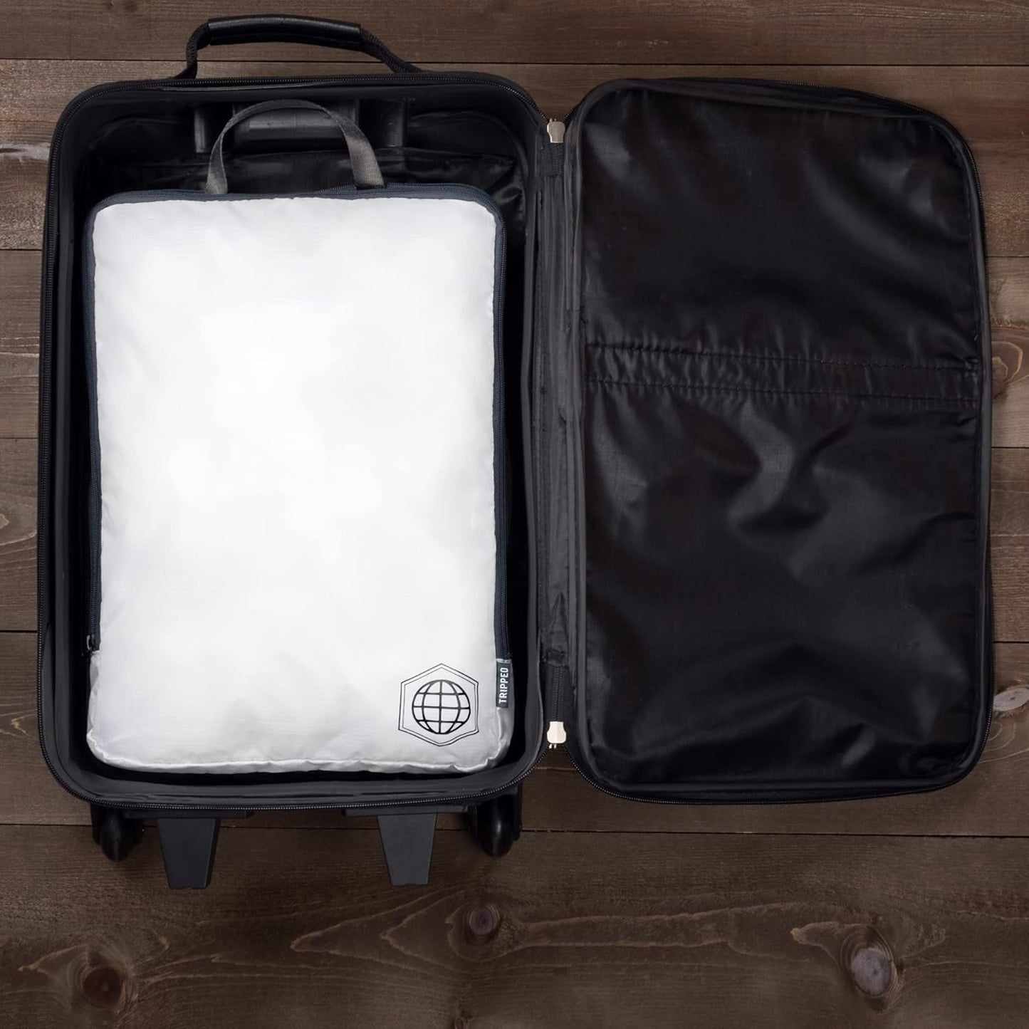 Large Compression Packing Cubes for Travel-Packing Cube Luggage Organizers 4 Piece Set for Checked Luggage-Ultralight, Expandable/Compression Bags by TRIPPED Travel Gear (White 4 Piece)
