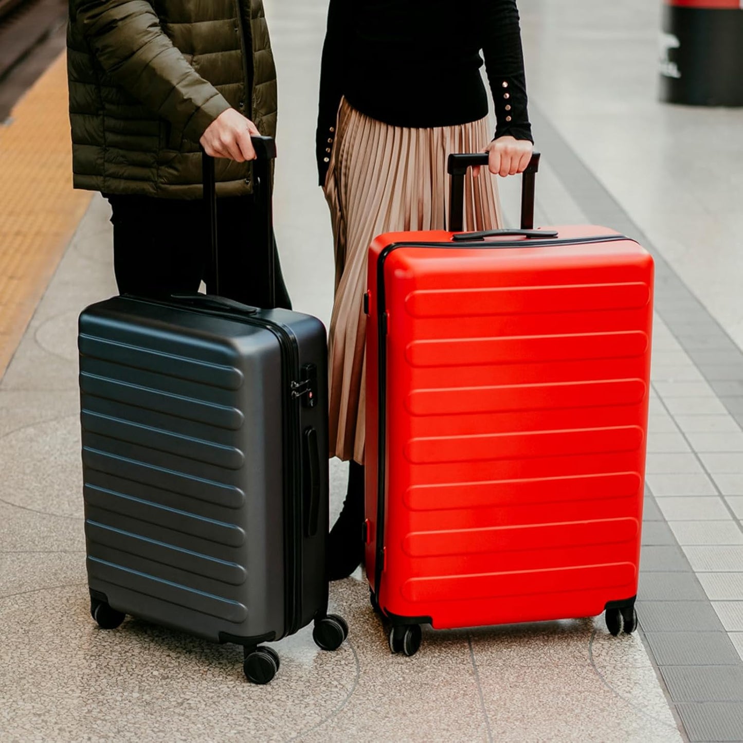 NINETYGO Carry On Luggage 22x14x9 Airline Approved, 20 Inch Luggage with Smooth Spinner Wheels, Lightweight, Hard Shell PC Suitcase Carry-On, Travel Luggage, TSA Approved (Raspberry, Rhine Basic)