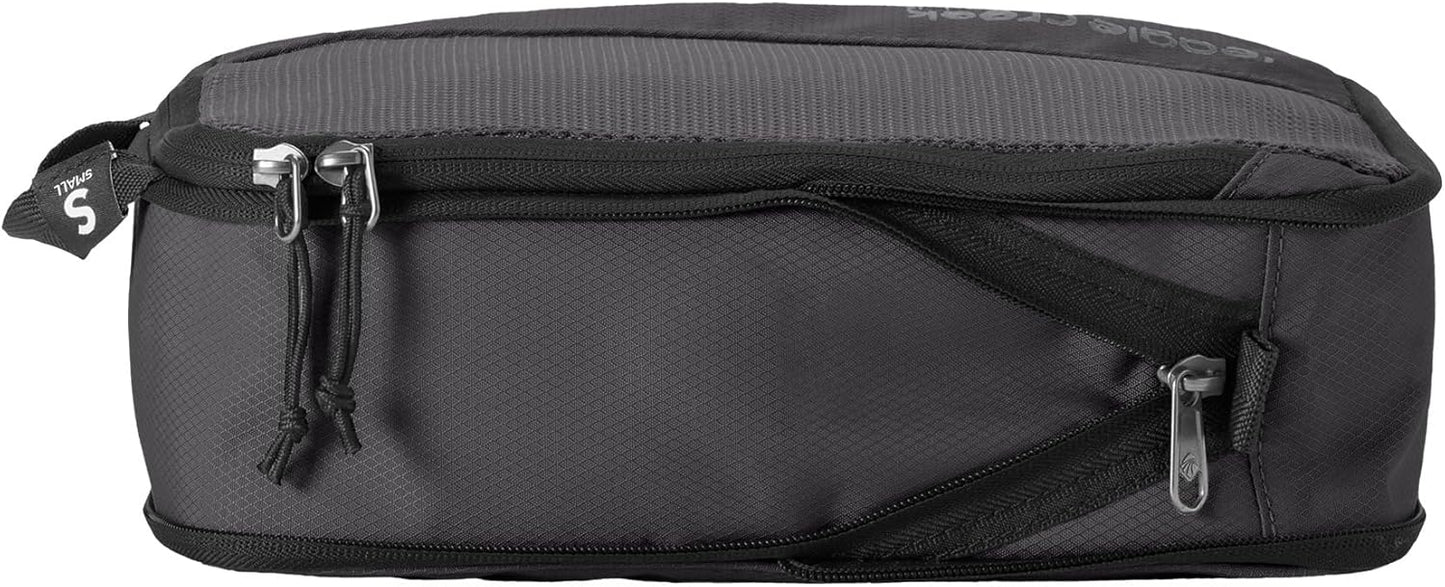 Eagle Creek Pack-It Reveal Cube Set - Packing Cubes for Compartmentalizing Luggage - Durable - Ultra-Lightweight - Water-Resistant - Easy Grab Zipper Pull - Mesh Windows - Black - XS/S/M