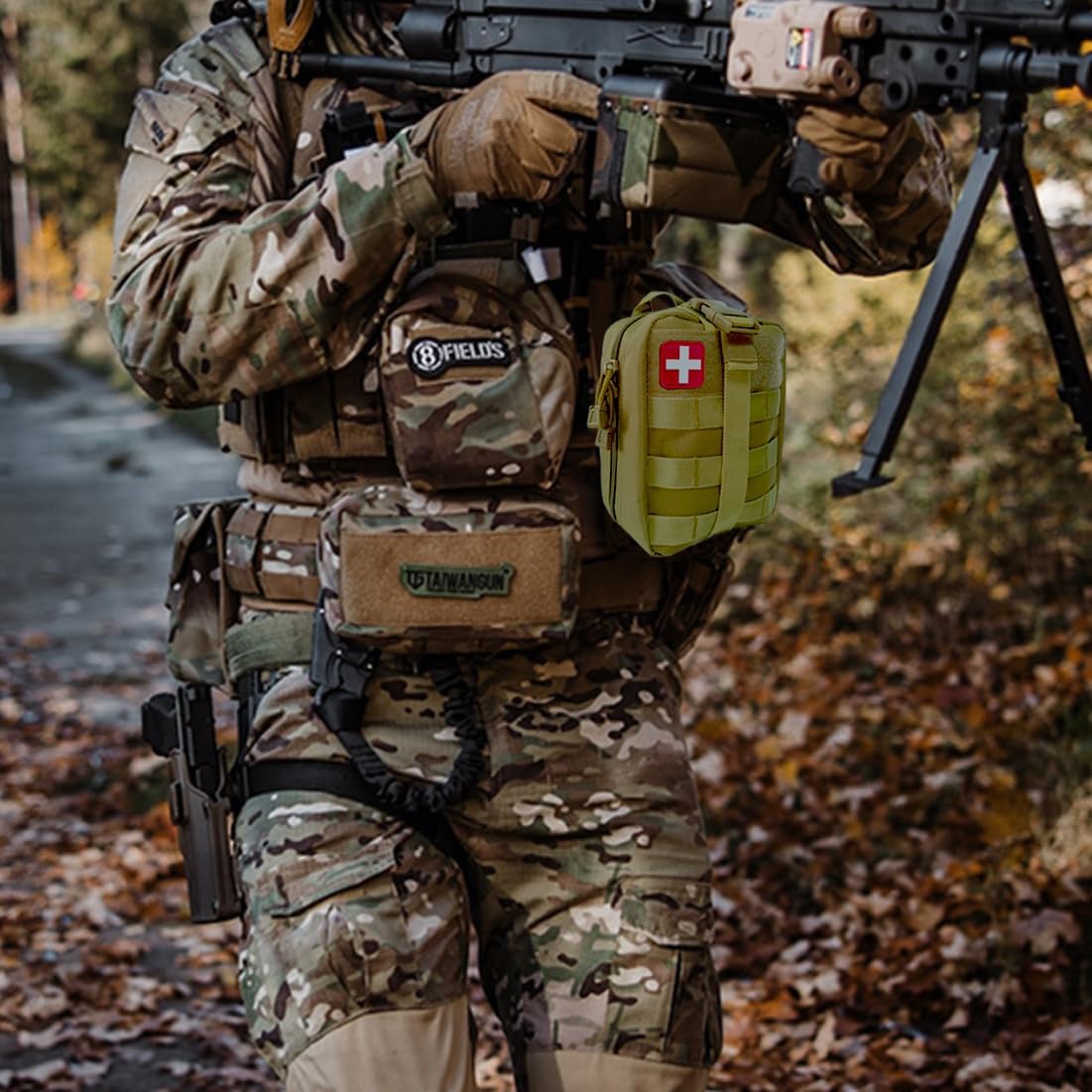 IFAK Kit Trauma Kit Military Medical First Aid Kits Bleeding Contral Emergency Survival Bug Out Bag for Camping Gear Supplies Hiking (Tan)