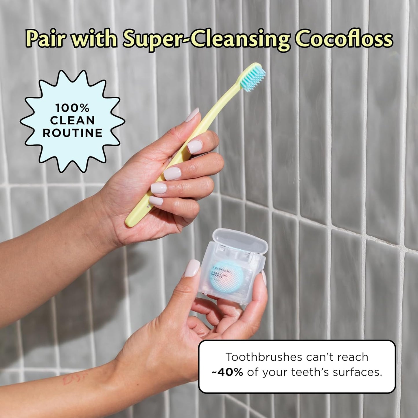 Cocofloss Cocobrush, Ultra-Soft Manual Toothbrush, Dentist-Designed, Gentle on Gums, Made from Recycled Plastic, Blue Bliss