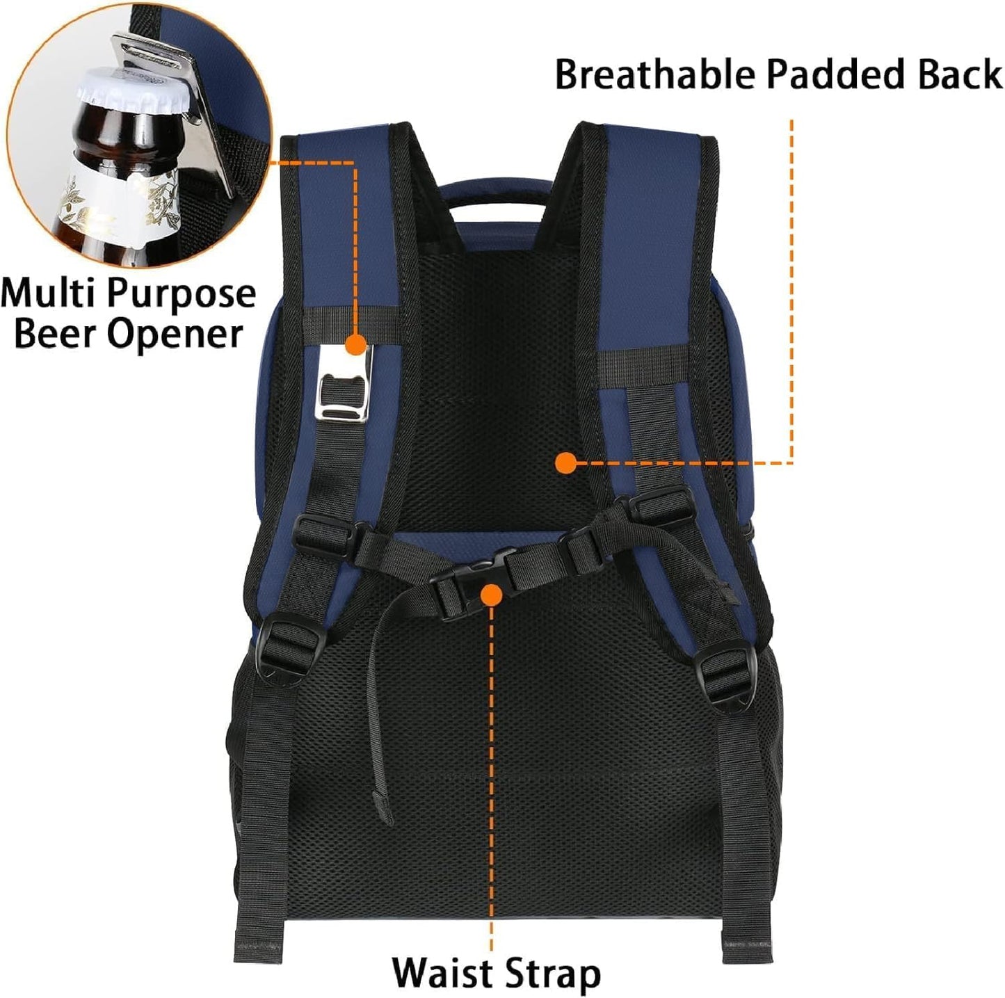 MATEIN Cooler Backpack, 26 Cans Insulated Lunch Backpack for Men Women, Leakproof Double Layer Lunch Cooler Bag Lightweight Soft Lunch Backpack with Cooler Compartment, Beach Camping Hiking Beer Gifts