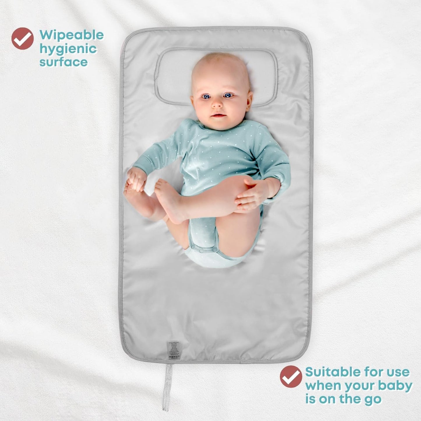 HAMUR HOME Portable Baby Changing Pad – Waterproof, Foldable & Lightweight Travel Mat – Soft & Machine Washable Diaper Changer – Compact & Durable (Dream)