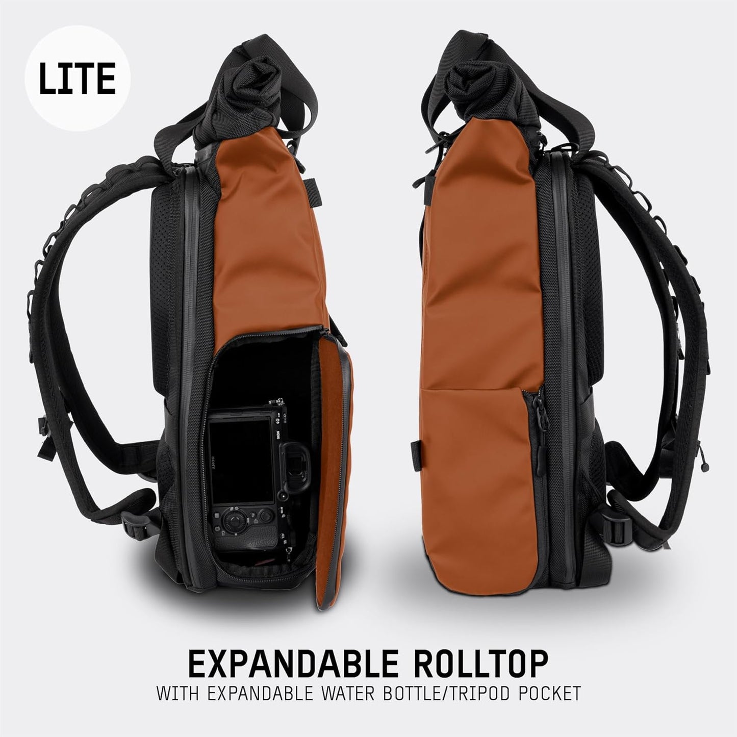 WANDRD PRVKE Lite: Weather-Resistant Travel & Camera Backpack with Laptop Sleeve, Quick Side Access, Clamshell Opening – Ideal Photography & Travel Bag