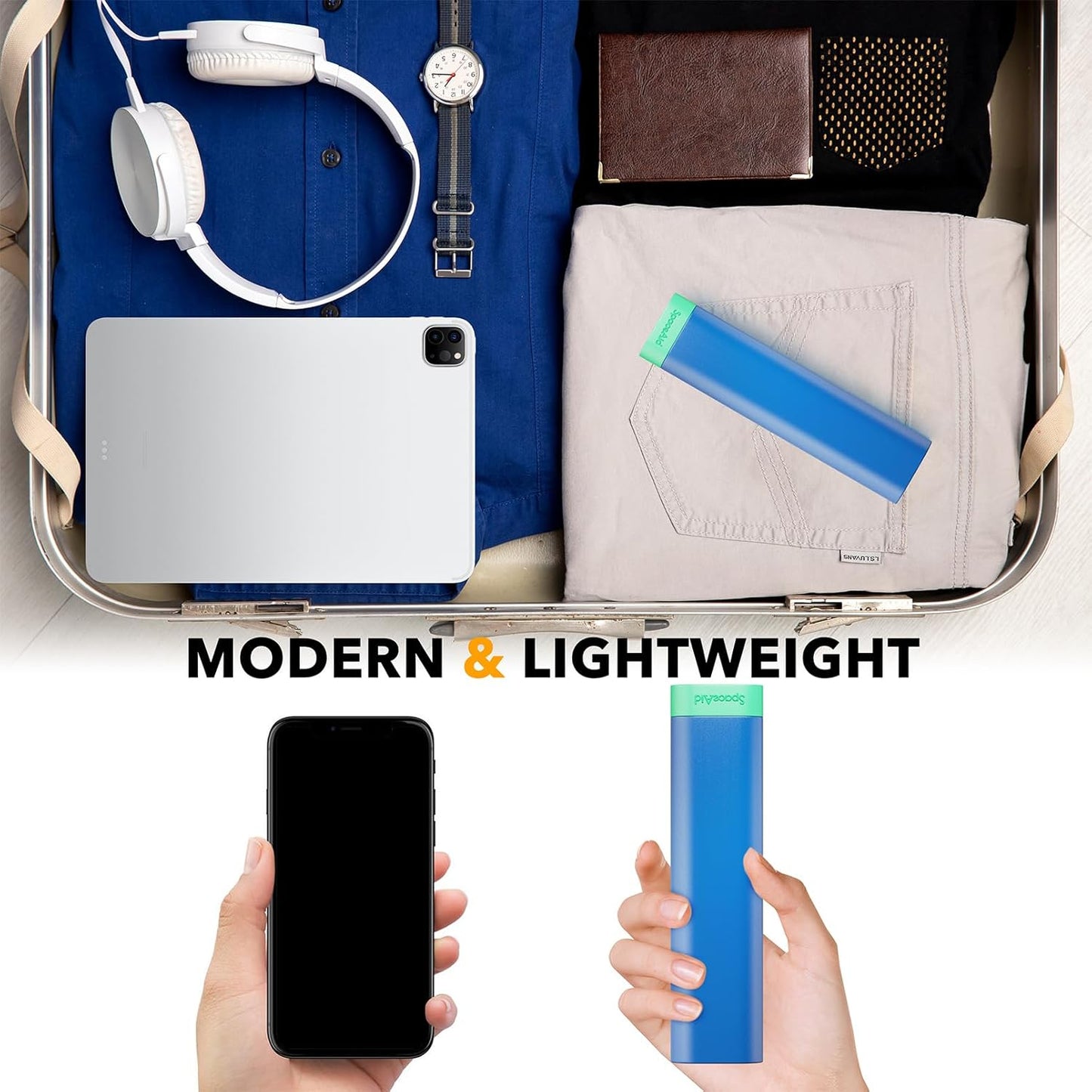 SpaceAid 2 Pack Pill Organizer Box 7 Day, Weekly Travel Pill Case Holder, 2 Times a Day AM PM Daily Pocket Pharmacy Dispenser Container for Pills, Vitamins and Medicine (Blue, Green)