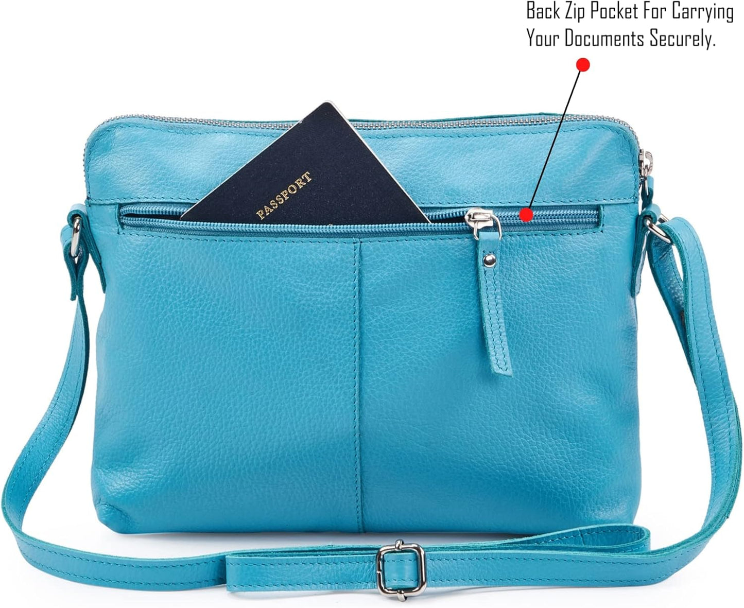 Wise Owl Accessories Small Soft Pebbled Real Leather Crossbody Handbags Purses Sling Crossover Shoulder Bag