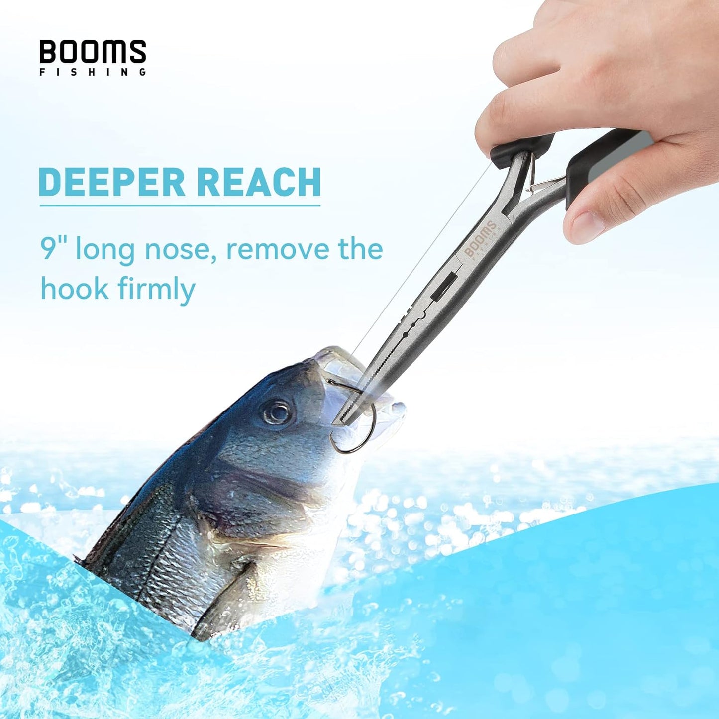 Booms Fishing Gear and Equipment: 6pcs Fishing Tools Kit with Needle Nose Pliers, Fish Gripper, Scissors, 24" Ruler, Retractor & Lanyard - Saltwater Fishing Tackle Accessories Gifts for Men, TK1