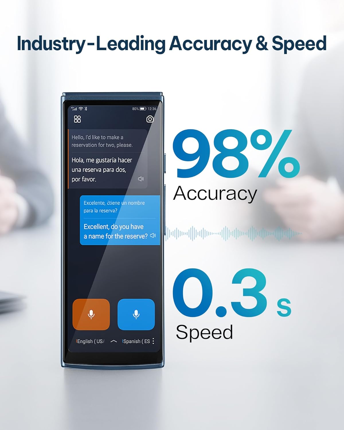iFLYTEK AI Language Translator Device — 60 Languages, Real-Time Split-Screen & Two-Way Instant Voice Translation, 18 Offline Packs, 2-Year Global Data for K-12 Education, Business, Travel