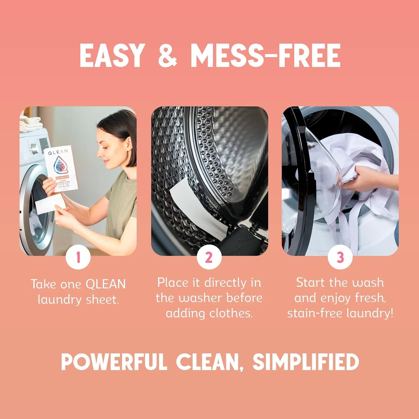 QLEAN Laundry Detergent Sheets (Travel Size 10 Loads) – Travel Laundry Detergent Sheets, Eco-Friendly Laundry Soap, HE & Standard Washer Safe, Stain Remover, Skin-Friendly - Sweet Summer Love