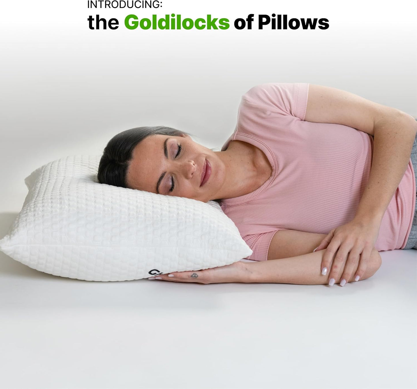 GhostBed Shredded Memory Foam Pillow with Adjustable Gel Memory Foam and Cooling Breathable Cover - King Size Shredded Memory Foam Pillows CertiPUR-US Certified 1-Pack