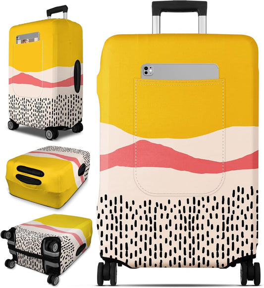 Slohif Luggage Cover for Suitcase Tsa Approved Protector - Luggage Sleeve Large Suit Case Cover Travel Stretch Baggage Case Protective Washable Fit 31-32 Inch Patchwork XL