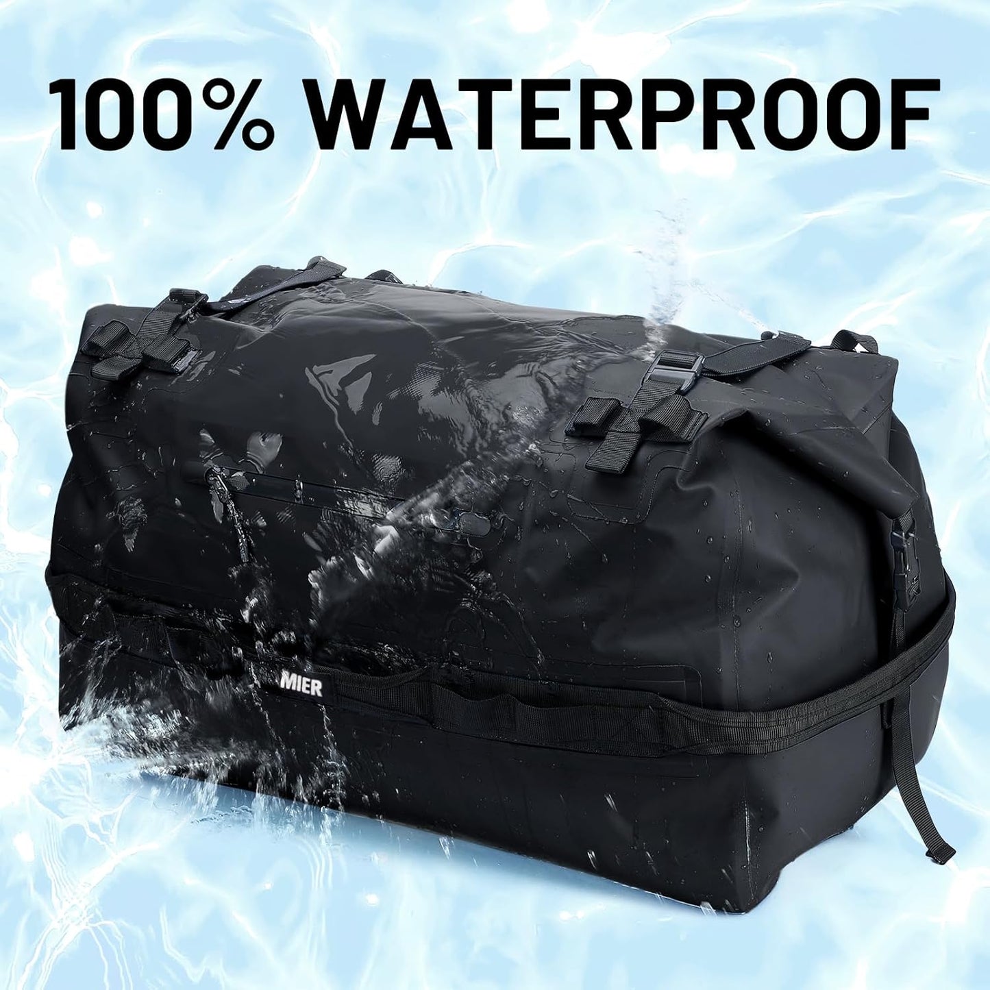 MIER Large Waterproof Duffel Bag Rolltop Dry Backpack Duffle Bags for Kayaking, Rafting, Boating, Swimming, Camping, Travel, Gym, Beach, 60L/80L