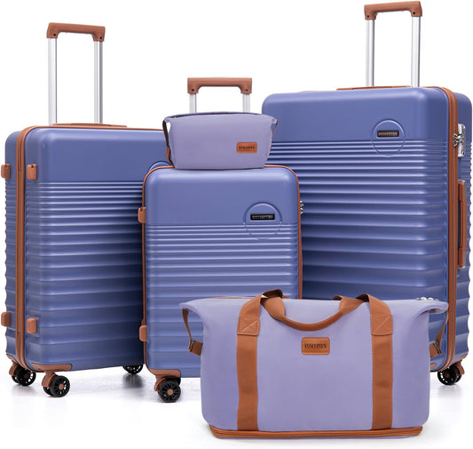 Luggage Sets 5 Piece, Suitcases with Wheels, Hardshell Suitcase Set, ABS Carry on Luggage Set with TSA Lock, Travel Luggage