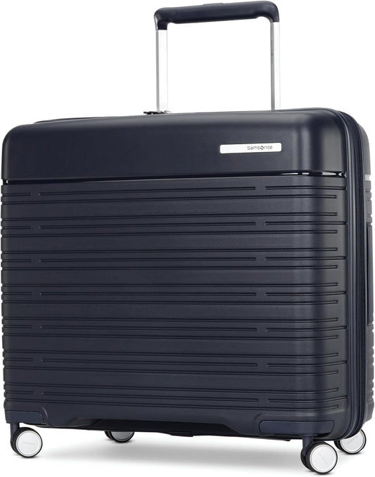 Samsonite Elevation Plus - Medium Hardside Luggage - Scratch Resistant Polypropylene Shell, RightHeight™ Adjustable Handle, Integrated AirTag Holder, TSA Lock, WetPak™ Compartment - Midnight Blue