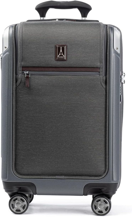 Travelpro Platinum Elite Hardside Expandable Carry on Luggage, 8 Wheel Spinner, TSA Lock, Hard Shell Polycarbonate Suitcase, Vintage Grey, Carry on Laptop Pocket 21-Inch