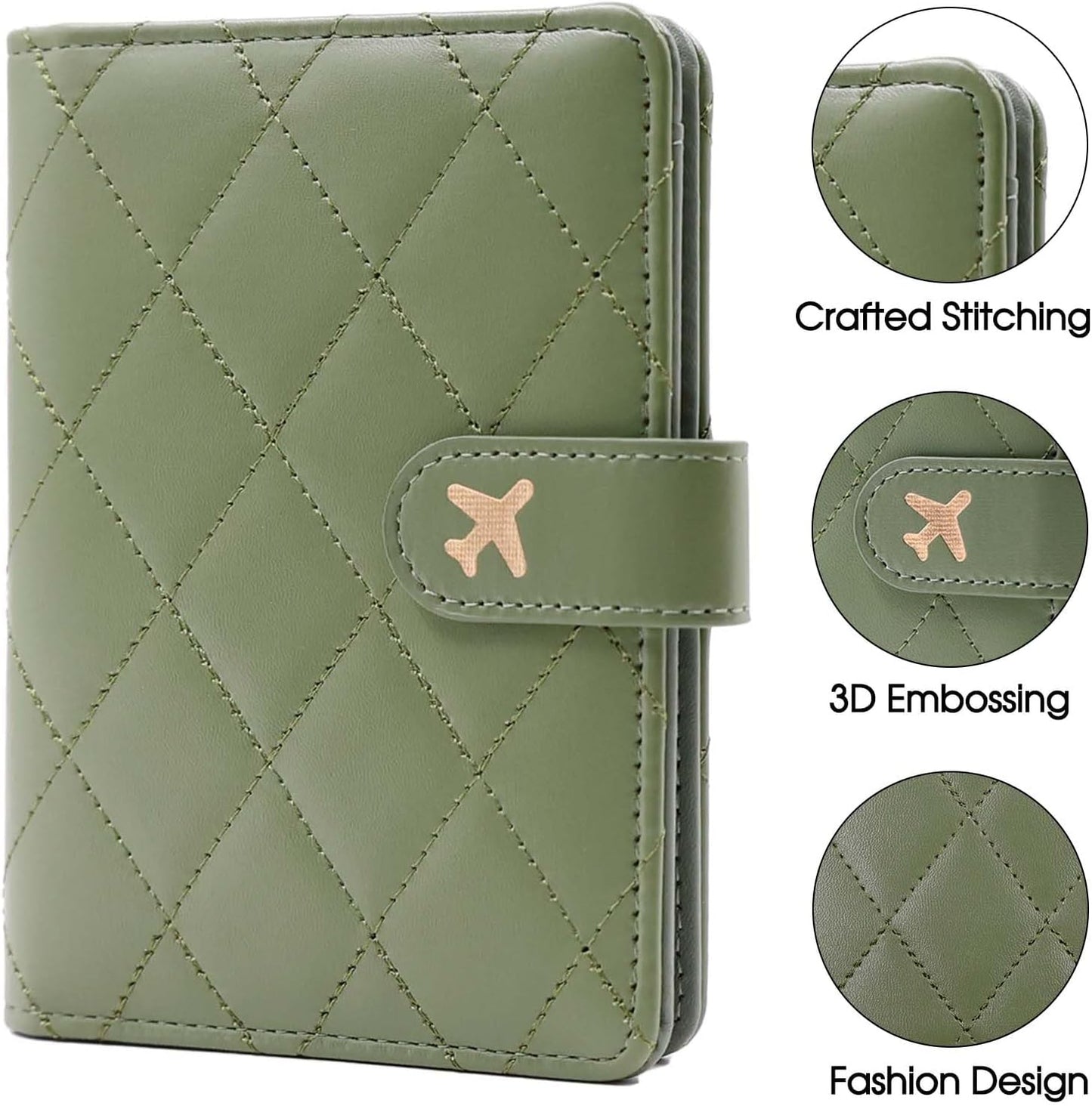 Melsbrinna Premium Leather Passport Holder Covers Case, Waterproof Rfid Blocking Travel Wallet Passport Holder with Pen Holder, Cute Passport Book for Women/Men