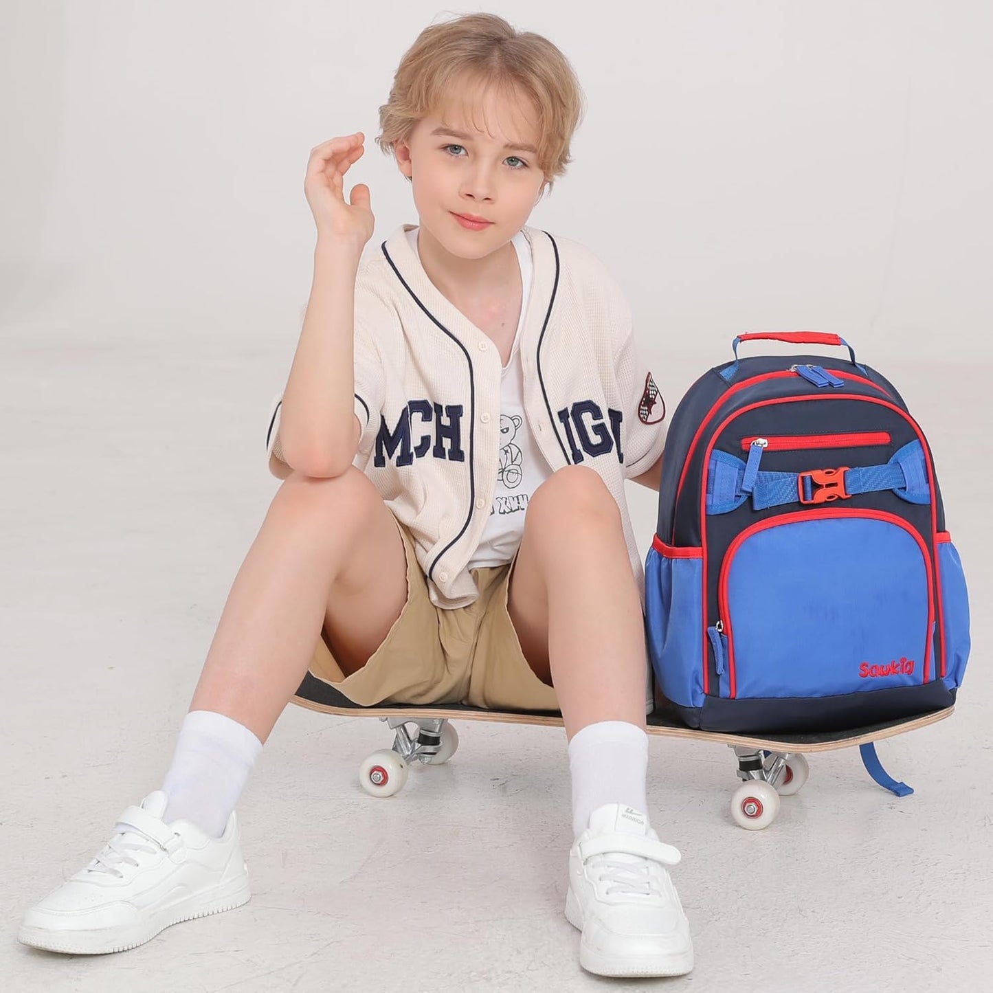 Cute Mini Toddler Backpacks for Boys 2-4 Little Kids Backpack Preschool Bookbag (Navy Blue Black)