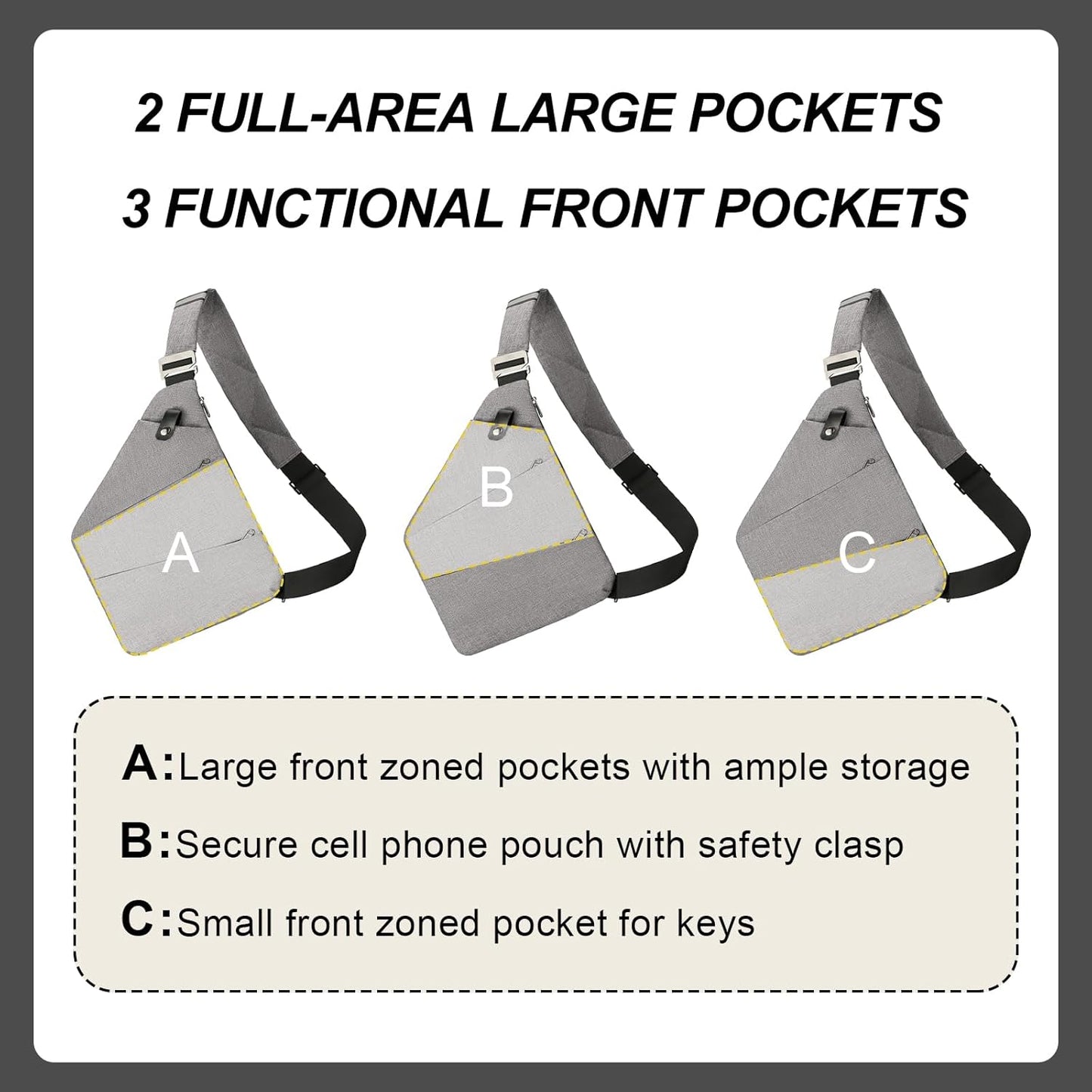 Anti Theft Crossbody Travel Bags for Women Men Cross Body Slim Sling Handbags with S Hook Antitheft