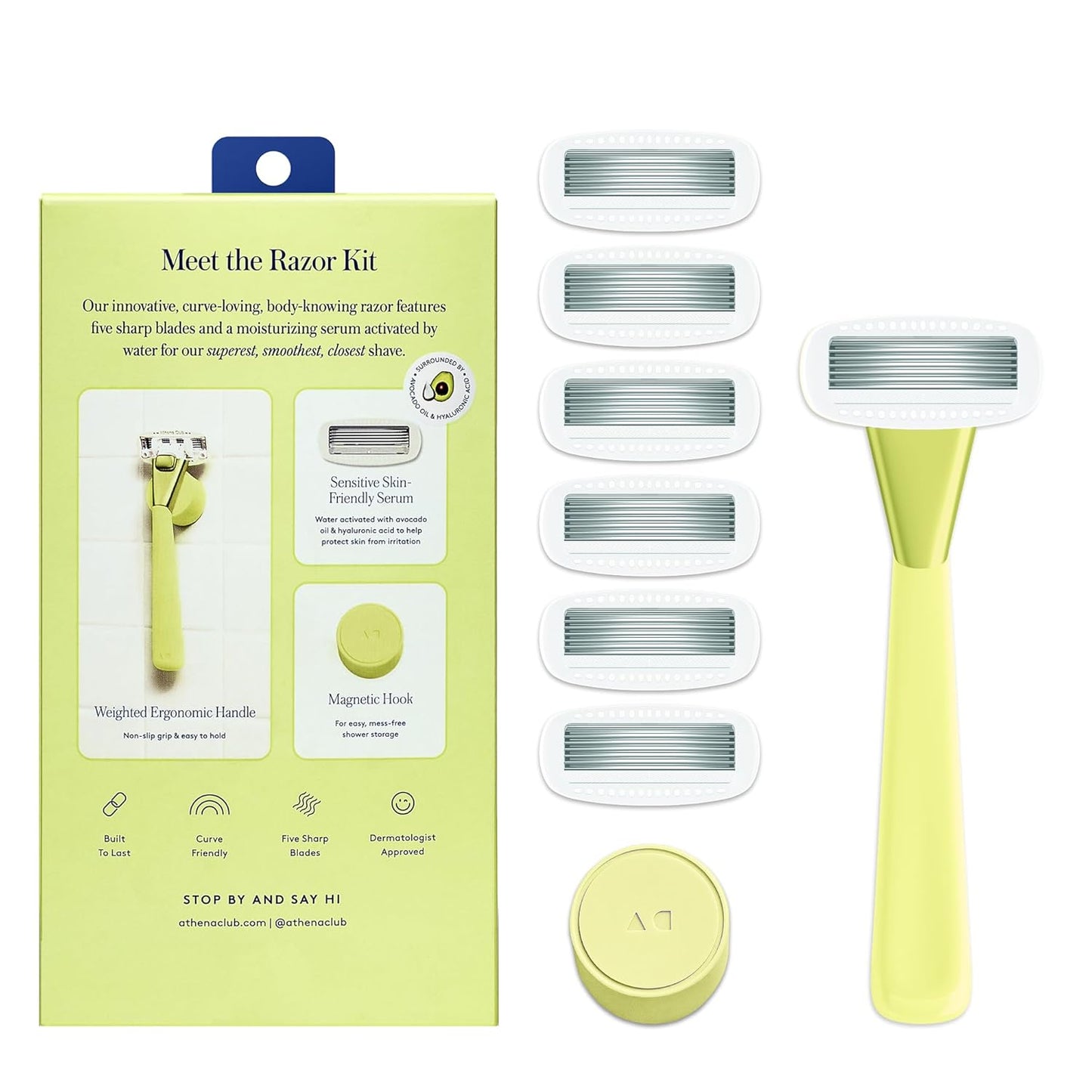 Women's Razor Shave Kit, 1 Matchpoint Razor Handle + 6 Blade Refills