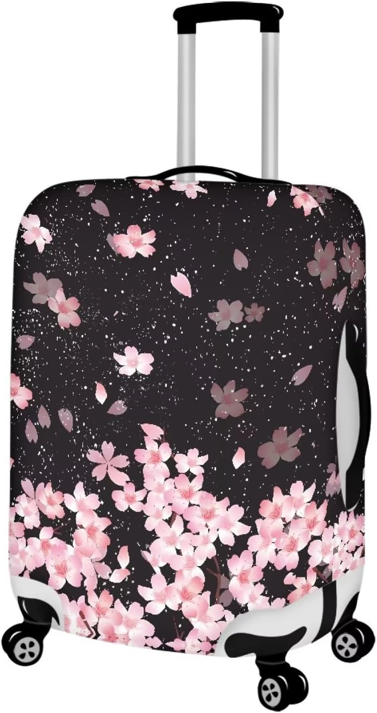 Cherry Blossom Luggage Covers Protector Elastic Trolley Baggage Case Fit 22-25 Inch for Women Girls