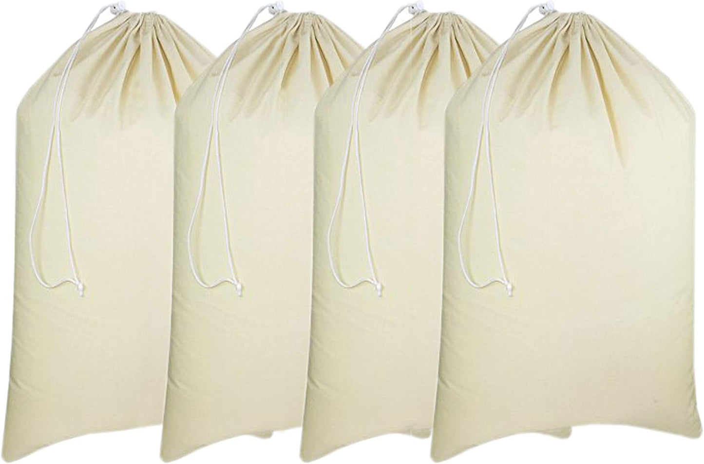 Urban Villa Laundry Bags Canvas Dirty Clothes Travel Laundry Bag Machine Washable|Reusable Hamper Liner Bag for Garments Delicates Lingerie with Drawstring Closure 4 Pack|Size 28 x 36 Inches