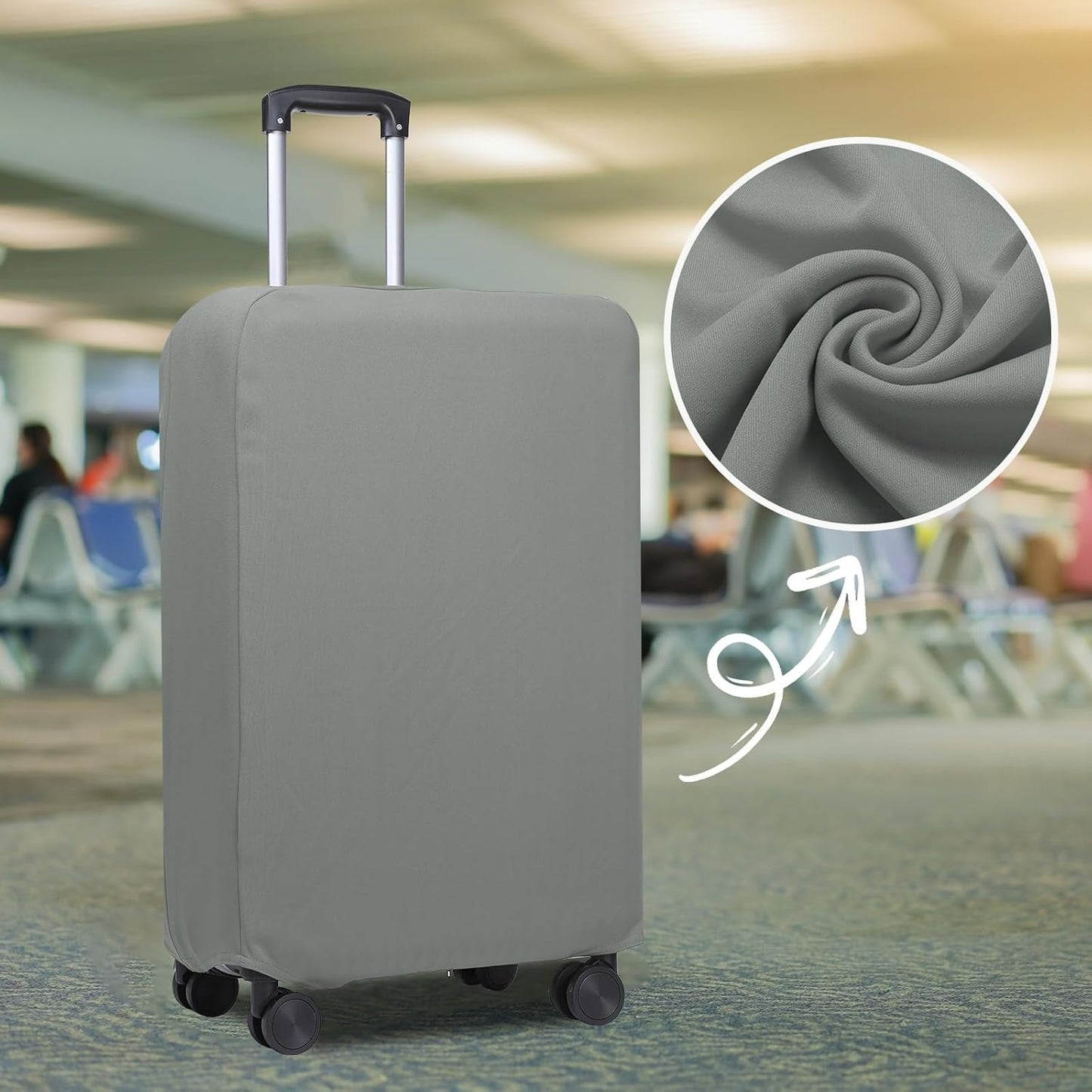 PATIKIL Luggage Cover, Suitcases Covers Elastic Carry on Cover Protector Washable Scratch-Resistant Fits 28-29 Inch Luggage for Travel Business Trips, Gray