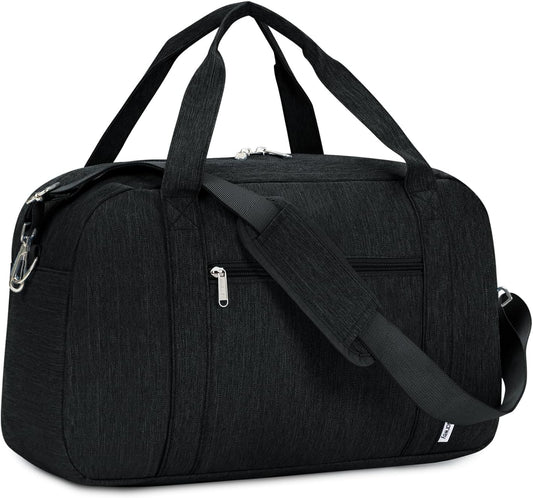 Narwey Carry on Bag 22x14x9 Airlines Approved, Carry on Duffle Bag for Airplane with Wet Pocket, Travel Duffel Bag Luggage Bag Weekender Overnight for Women Men (Black)