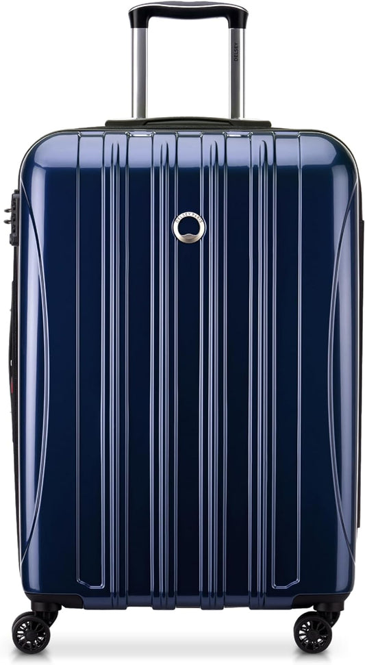 DELSEY PARIS Helium Aero Hardside Expandable Luggage with Spinner Wheels, Blue Cobalt, Checked-Medium 24 Inch