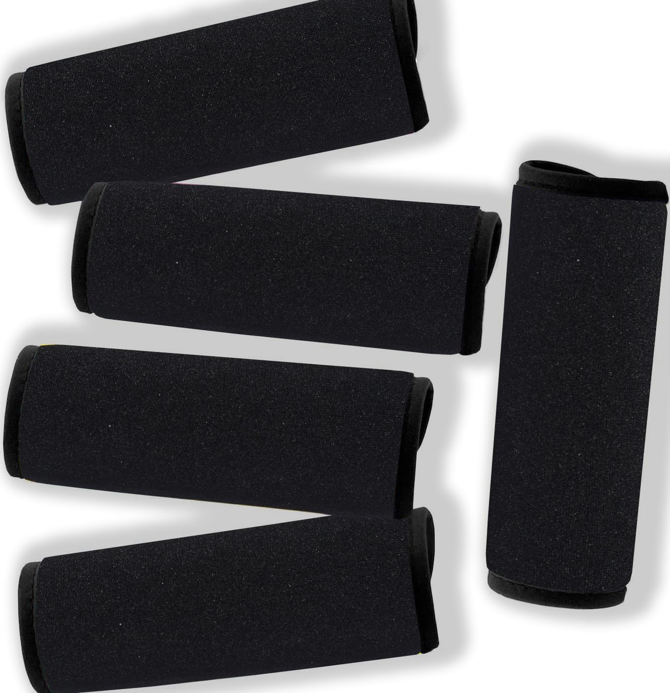 Neoprene Luggage Handle Wraps for Traveling Bright Color Luggage Tags|Handle Wraps|Handle Covers (Black)
