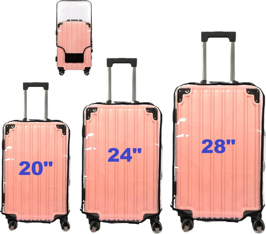 Clear PVC Suitcase Cover Protectors Transparent Luggage Covers Waterproof Wheeled Suitcase Dust Cover Dustproof Travel Luggage Sleeve Protector 3PCS (Thickened)