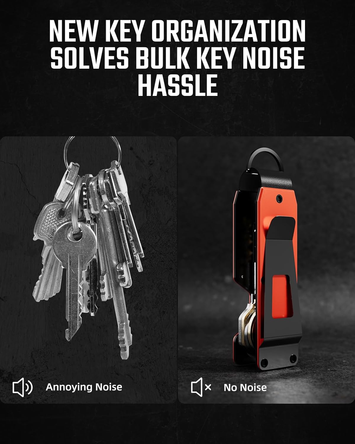 Key Organizer Compact Key Holder Metal Key Chain Minimalist key case key holder for keychain Secures 1-5 Keys