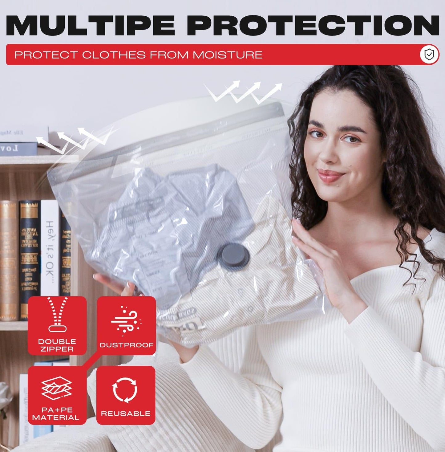 Travel Vacuum Storage Bags with Rechargeable USB Pump, 15 Pack Carry-On Size Compression Packing Bags for Luggage and Suitcase, Space Saver for Clothes and Clothing Travel
