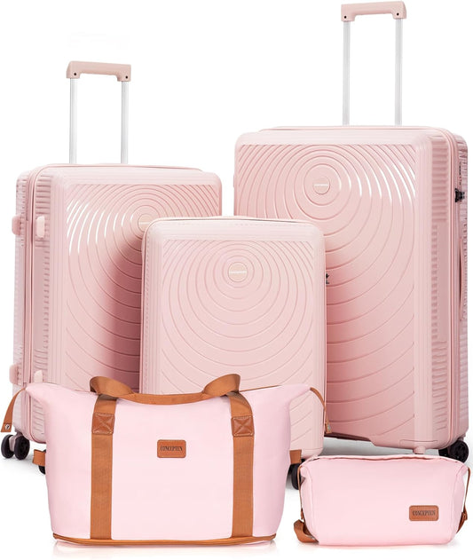 Luggage Sets 5 Piece, Suitcases with Wheels, Hardshell Suitcase Set, PP Carry on Luggage Set with TSA Lock, Travel Luggage